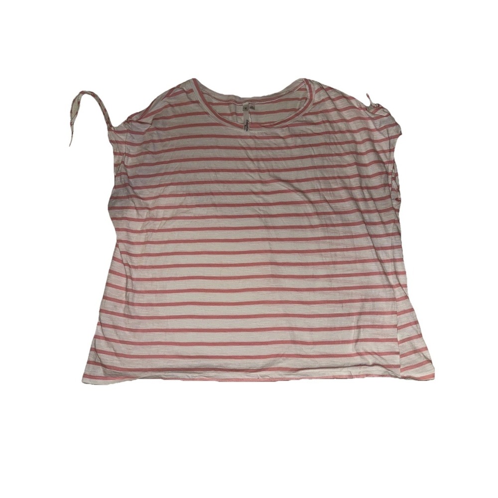 NY collection women's T-shirt 2X pink and white short sleeve shirt‎